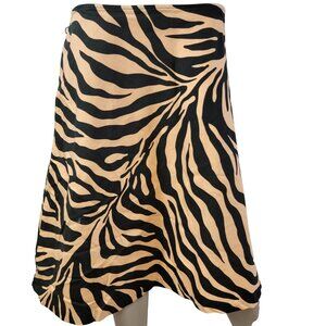 Vintage 90s Tiger Stripe Midi Skirt Women 14 Aline Casual Plus Fall Halloween XL